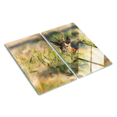 Planche à découper verre Un cerf dans un champ