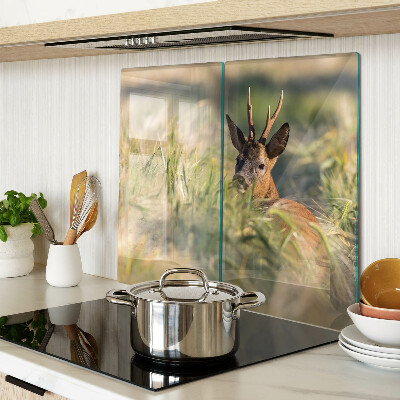 Planche à découper verre Un cerf dans un champ