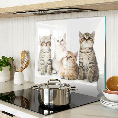 Planche à découper en verre Un troupeau de chatons