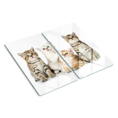 Planche à découper en verre Un troupeau de chatons