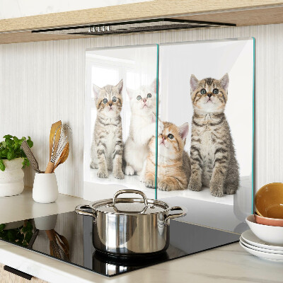 Planche à découper en verre Un troupeau de chatons