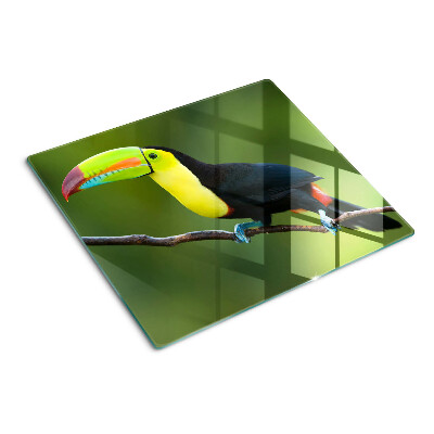 Planche à découper verre Toucan sur une branche