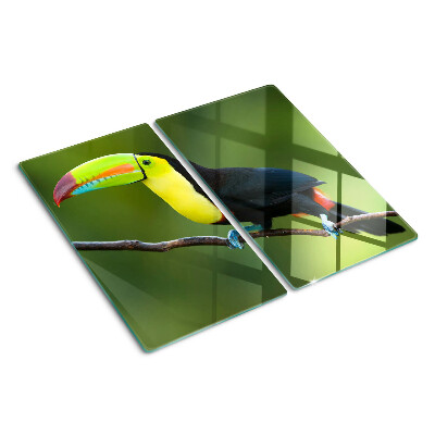 Planche à découper verre Toucan sur une branche