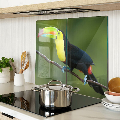 Planche à découper verre Toucan sur une branche