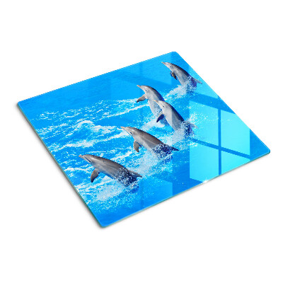 Planche à découper en verre Dauphins sautant par-dessus les vagues