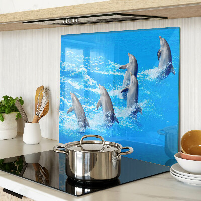 Planche à découper en verre Dauphins sautant par-dessus les vagues