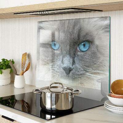 Planche à découper en verre Chat aux yeux bleus