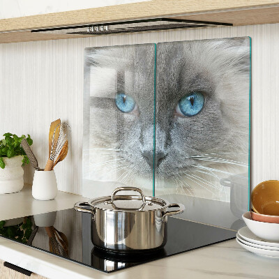 Planche à découper en verre Chat aux yeux bleus