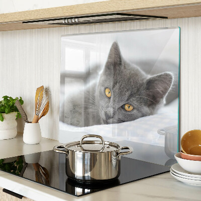 Planche à découper verre Chat aux yeux jaunes
