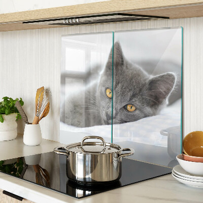 Planche à découper verre Chat aux yeux jaunes