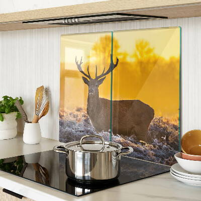Planche à découper verre Cerf dans le paysage matinal