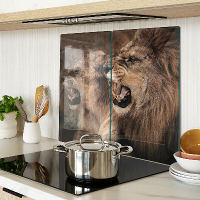 Planche à découper en verre Lions rugissants