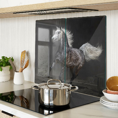 Planche à découper en verre Un cheval tacheté en fuite