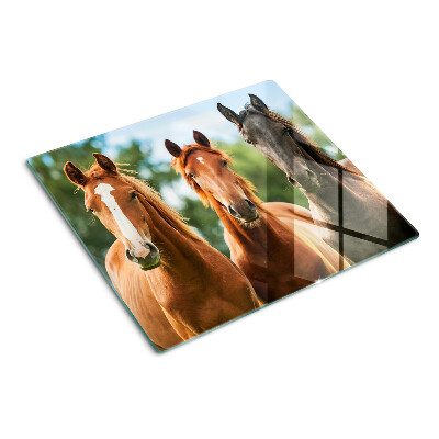 Planche à découper verre Chevaux dans la nature