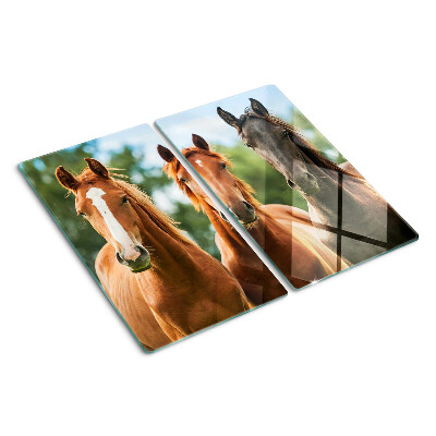 Planche à découper verre Chevaux dans la nature