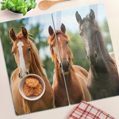 Planche à découper verre Chevaux dans la nature