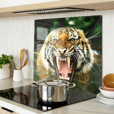 Planche à découper verre Tigre à l'attaque