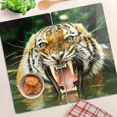 Planche à découper verre Tigre à l'attaque