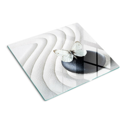 Planche à découper en verre Motif papillon sur pierre