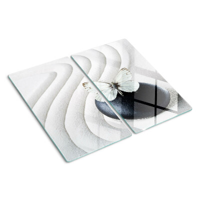 Planche à découper en verre Motif papillon sur pierre