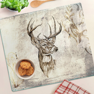 Planche à découper en verre Cerf avec des bois