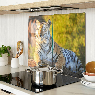 Planche à découper verre Tigre en arrière-plan de la nature
