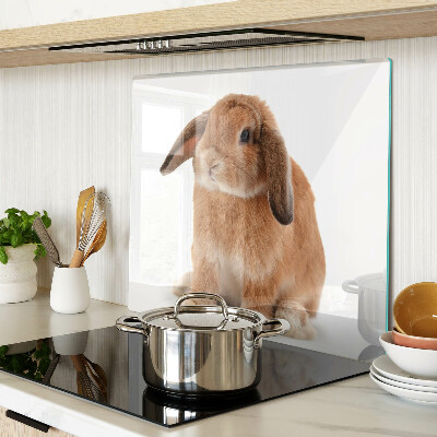 Planche à découper en verre Lapin sur fond blanc