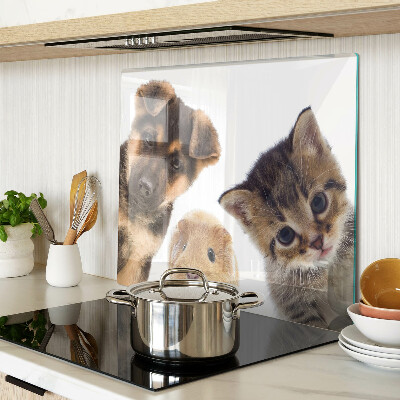 Planche à découper verre Chiens, chats, lapins