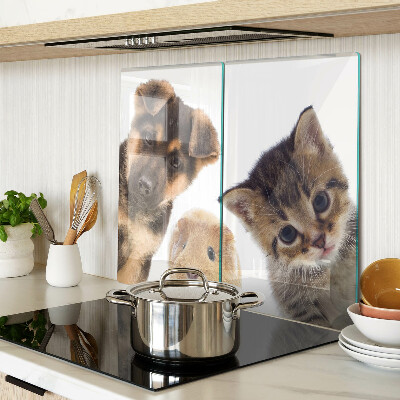 Planche à découper verre Chiens, chats, lapins