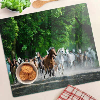Planche à découper verre Chevaux au galop dans la nature