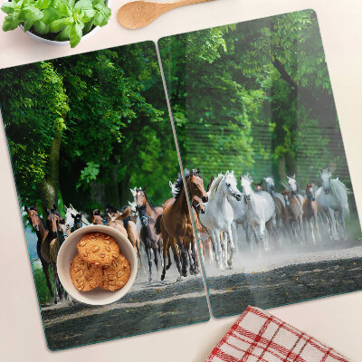 Planche à découper verre Chevaux au galop dans la nature