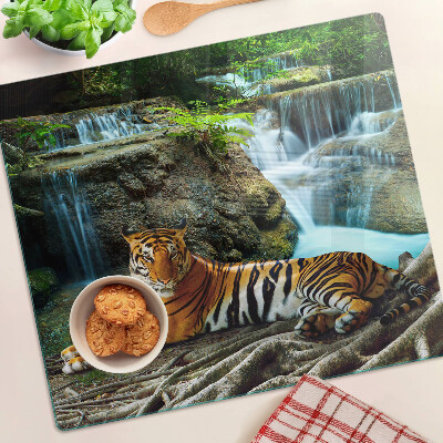 Planche à découper en verre Tigre dans son habitat naturel