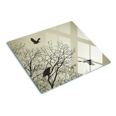 Planche à découper en verre Oiseaux sur les branches des arbres