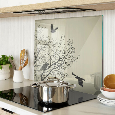 Planche à découper en verre Oiseaux sur les branches des arbres