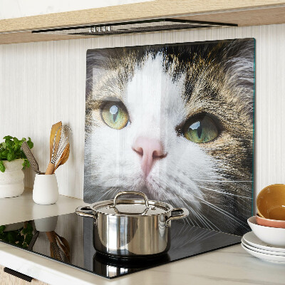 Planche à découper en verre Chat aux yeux verts