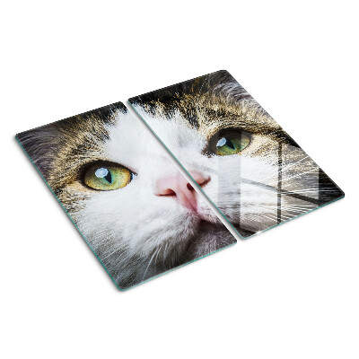 Planche à découper en verre Chat aux yeux verts