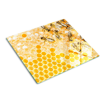 Planche à découper verre Ruches et abeilles