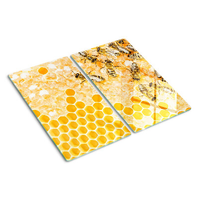 Planche à découper verre Ruches et abeilles