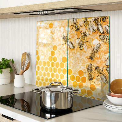 Planche à découper verre Ruches et abeilles