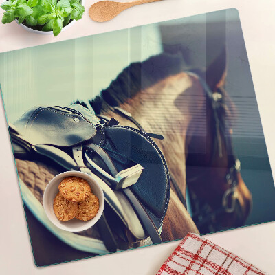 Planche à découper verre Chevaux et accessoires d'équitation