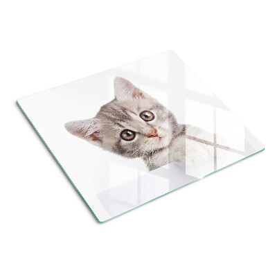 Planche à découper en verre Chaton aux grands yeux