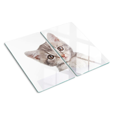 Planche à découper en verre Chaton aux grands yeux