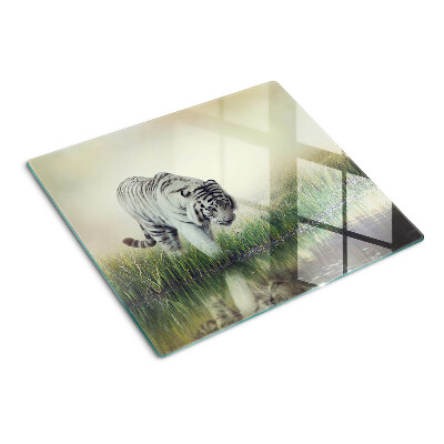 Planche à découper en verre Tigre dans l'herbe