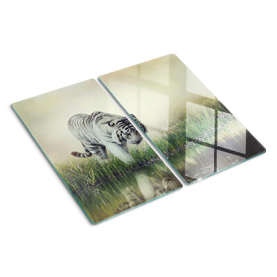 Planche à découper en verre Tigre dans l'herbe