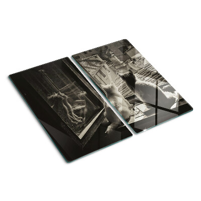 Planche à découper verre Des chats à la fenêtre