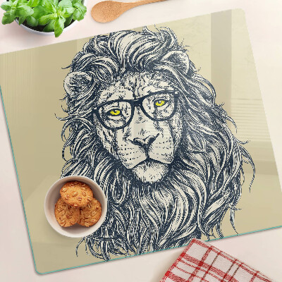 Planche à découper verre Lion à lunettes