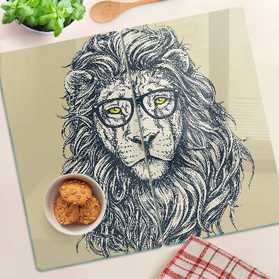 Planche à découper verre Lion à lunettes