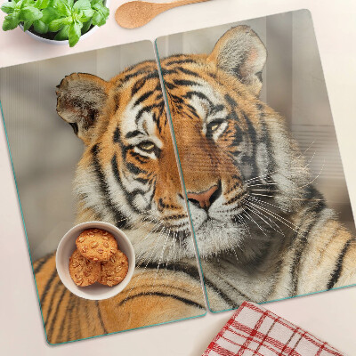 Planche à découper en verre Tigre dans un environnement naturel