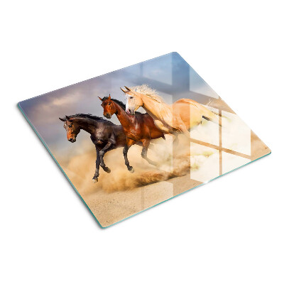 Planche à découper verre Chevaux au galop en mouvement