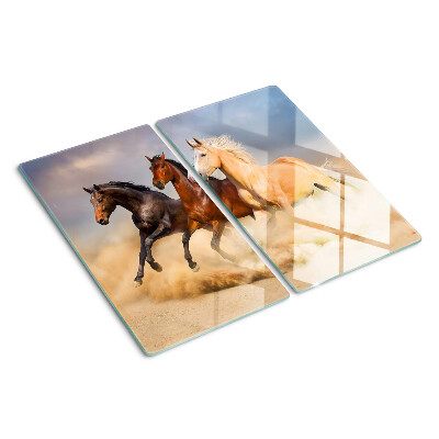 Planche à découper verre Chevaux au galop en mouvement
